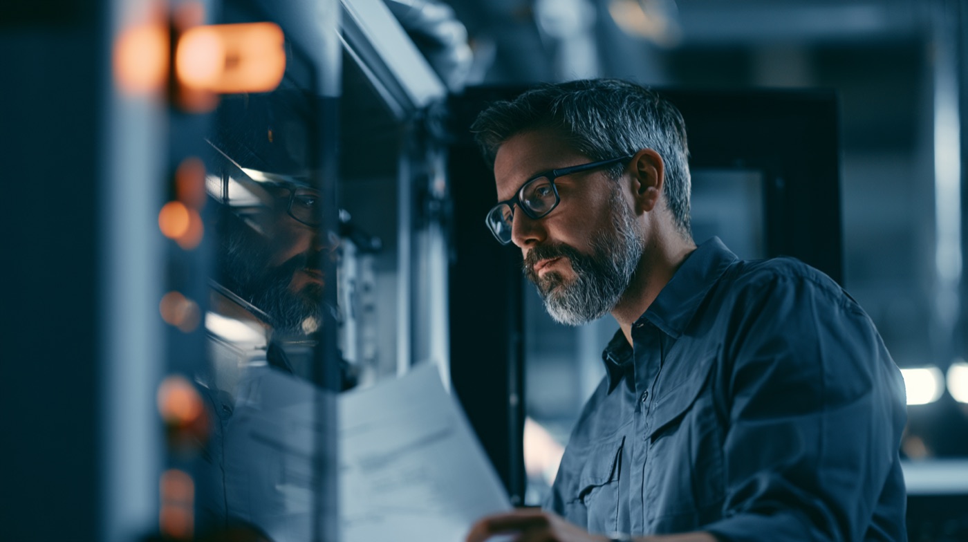 Ingénieur consultant la documentation d'une installation laser